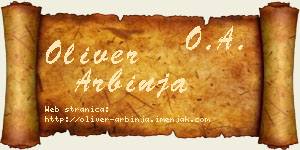Oliver Arbinja vizit kartica